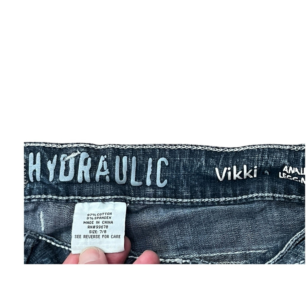 Vintage Hydraulic Vikki Y2K Low Rise Skinny‎ Ankle Legging Blue Jeans Streetwear - Picture 3 of 9